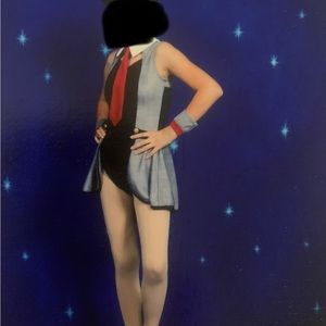 Revolution dance wear jazz girls dress with hat and cuffs